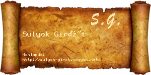 Sulyok Girót névjegykártya